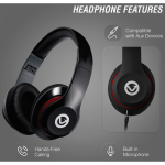 Volkano Falcon Headphones with Microphone - Black - Image 3