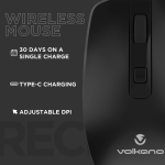 Volkano Granite Series Rechargeable Wireless Mouse - Black - Image 8
