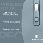Volkano Granite Series Rechargeable Wireless Mouse - Blue - Image 4