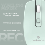 Volkano Granite Series Rechargeable Wireless Mouse - Green - Image 5