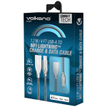 Volkano Iron Series Round Metallic Spring MFI Lightning Cable 1.2m - Silver - Image 2