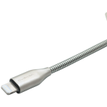 Volkano Iron Series Round Metallic Spring MFI Lightning Cable 1.2m - Silver - Image 3