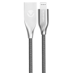 Volkano Iron Series Round Metallic Spring MFI Lightning Cable 6ft - Silver