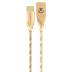 Volkano Iron Series Round Metallic Spring Type-C Cable 6ft - Champagne Gold