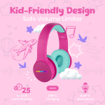 Volkano Kids Atlas Bluetooth Padded Headphones with dB Switch Function - Image 4
