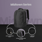 Volkano Midtown 15.6" Laptop Backpack - Black - Image 5