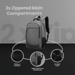 Volkano Nano 15.6" Laptop Backpack - Grey - Image 8