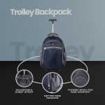 Volkano Orthopaedic Trolley Backpack 35l - Navy/Grey - Image 7