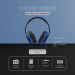 Volkano Phonic Series Bluetooth Full Size Headphones - Blue - Image 6