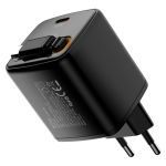 Volkano Sleek Series Fast Wall Charger 45W USB-C with Built-in Retractable 75cm Cable - Black - Image 3