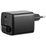 Volkano Sleek Series Fast Wall Charger 65W USB-C with Built-in Retractable 75cm Cable - Black - Image 3