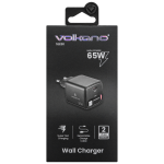 Volkano Sleek Series Fast Wall Charger 65W USB-C with Built-in Retractable 75cm Cable - Black - Image 4