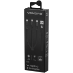 Volkano Slim Series Flat PVC 3-in-1 (Type-C / Lightning / Micro) Cable 30W 1m- Black - Image 3