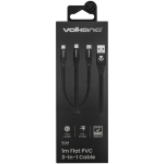 Volkano Slim Series Flat PVC 3-in-1 (Type-C / Lightning / Micro) Cable 30W 1m- Black - Image 5