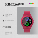 Volkano Splash Series Round Smartwatch - Red - Image 11