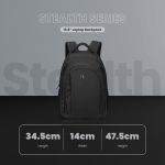 Volkano Stealth 15.6" Laptop Backpack - Black - Image 4