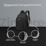 Volkano Stealth 15.6" Laptop Backpack - Black - Image 7