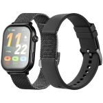 Volkano Trinity Series Smartwatch with Metal Mesh Strap - Black - Image 2