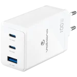Volkano WattPro Series Triple Port 100W GanN Wall Charger - White
