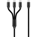 Volkano Weave Series 100w 3-in-1 Charge Cable (3 x Type C) - Black
