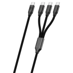 Volkano Weave Series 100w 3-in-1 Charge Cable (3 x Type C) - Black - Image 2