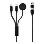 Volkano Weave Series 100W Braided 5-in-1 Charge and Data Cable 1m - Black