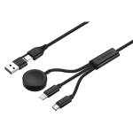Volkano Weave Series 100W Braided 5-in-1 Charge and Data Cable 1m - Black - Image 3