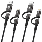 Volkano Weave Series 4-in-1 Cable Two Pack - 1.2m/4ft & 1.8m/6ft - Image 2