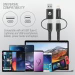 Volkano Weave Series 4-in-1 Cable Two Pack - 1.2m/4ft & 1.8m/6ft - Image 3