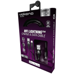 Volkano Weave Series Fabric Braided MFI Lightning Cable 27W 1.2m - Black - Image 2