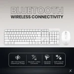 VolkanoX Garnet Bluetooth Wireless Keyboard and Mouse Combo - White - Image 9