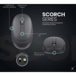 VolkanoX Scorch Bluetooth Wireless Keyboard and Mouse Combo - Graphite - Image 19