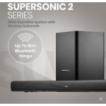 VolkanoX Supersonic 2 Series 2.1 200w Soundbar System with Wireless Subwoofer - Black - Image 4