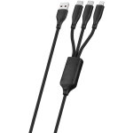 Volkao Nova Series USB A to 2 USb C and lightning cable 100W 1.2m TPE-Black - Image 2