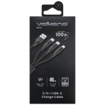Volkao Nova Series USB A to 2 USb C and lightning cable 100W 1.2m TPE-Black - Image 3