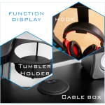 VX Gaming Donahue Gaming Desk - Black with Headphone Hook - Image 5