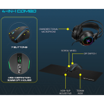 VX Gaming Heracles Series 4-in-1 Combo KB, Mouse, Mousepad, Headset - Image 3