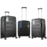 Travelwize Tourer PP 3Pc 4-wheel Spinner Luggage Set Black - Image 2