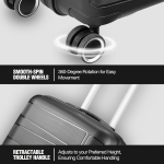 Travelwize Tourer PP 3Pc 4-wheel Spinner Luggage Set Black - Image 4