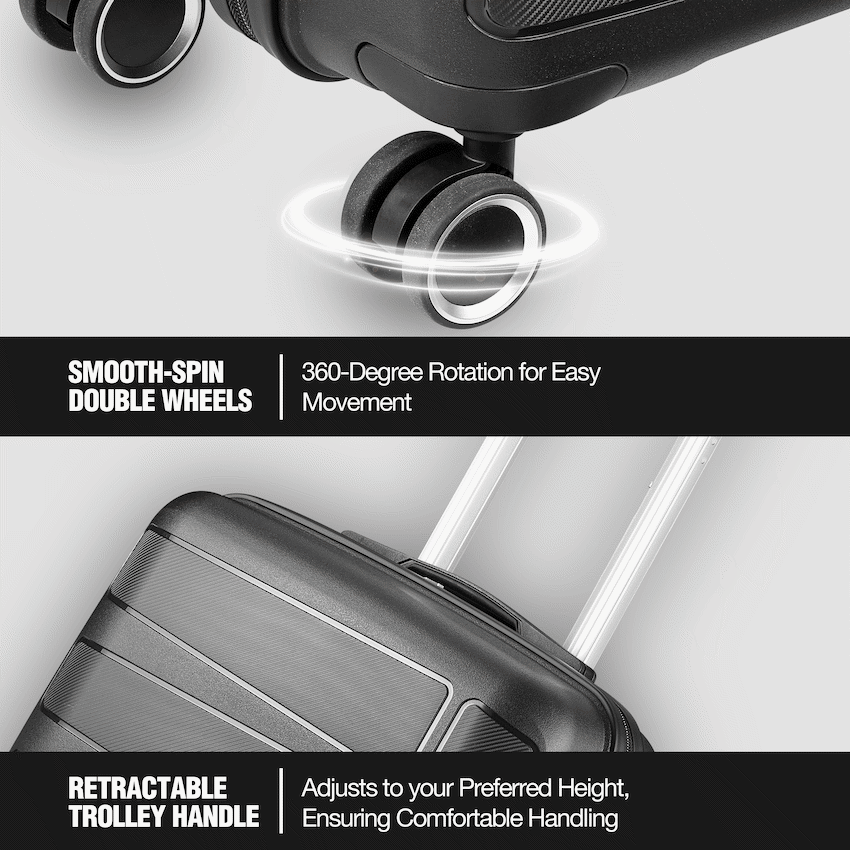 travelwize-tourer-pp-3pc-4-wheel-spinner-luggage-set-black-4 Travelwize Tourer PP 3Pc 4-wheel Spinner Luggage Set Black - Image 4