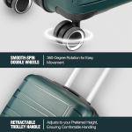 Travelwize Tourer PP 3Pc 4-wheel Spinner Luggage Set Petrol - Image 2
