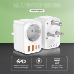 Volkano MultiVolt Series 2x USB-A + 2x USB-C adaptor SA Plug to multi travel socket 20Watt - Image 3