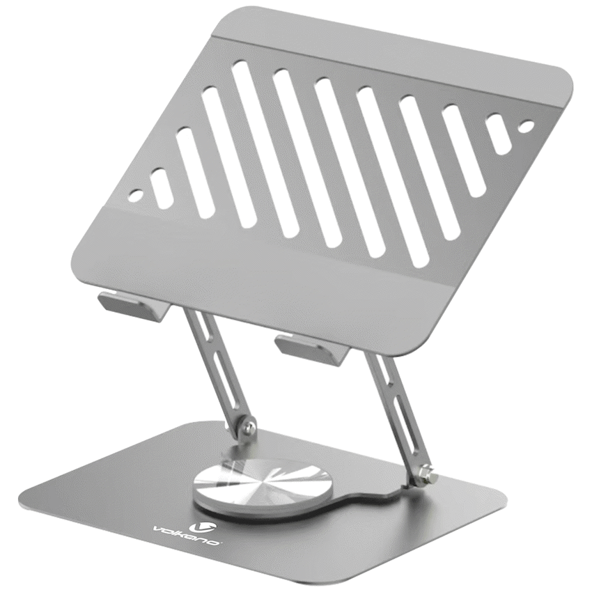 volkano-pivot-multifunctional-swivel-adjustable-aluminium-laptop-stand-1 Volkano Pivot Multifunctional Swivel Adjustable Aluminium Laptop Stand - Image 1